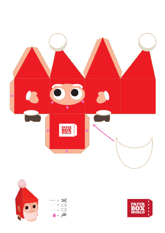 Santa Paper Toy Box Template Printable pdf