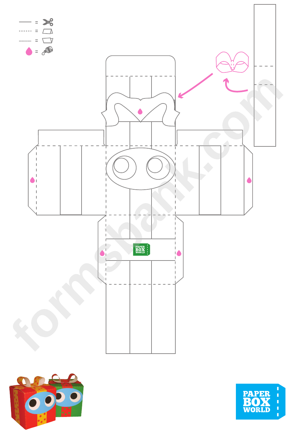 Gift Paper Toy Box Template