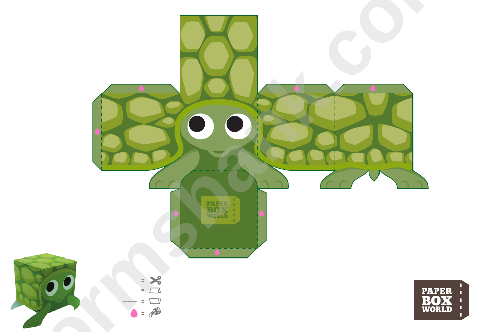 Turtle Paper Toy Box Template