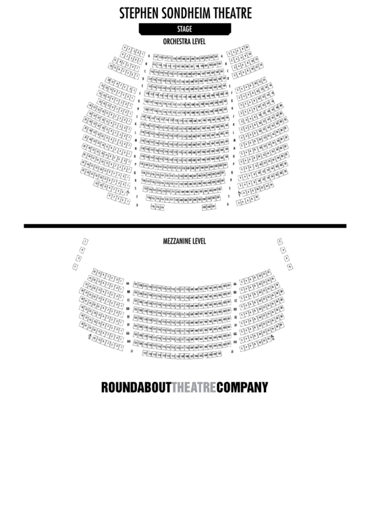Stephen Sondheim Theatre Seating Chart Printable pdf
