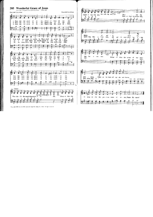 Wonderful Grace Of Jesus Sheet Music Printable pdf