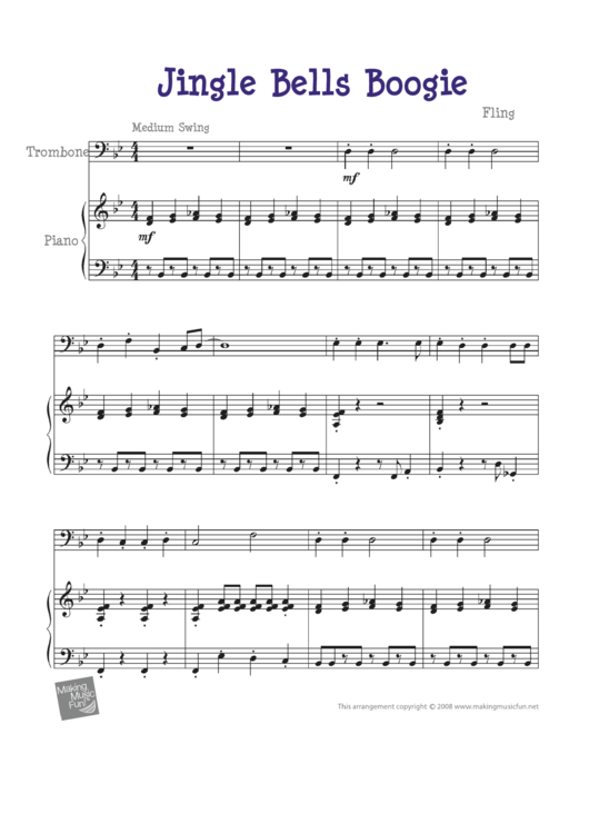 Jingle Bells Boogie Sheet Music Printable pdf