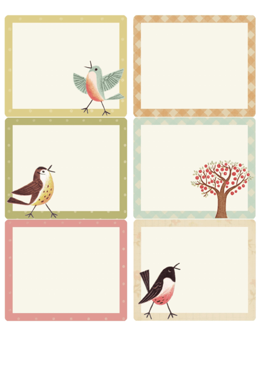 Address Birds/tree Label Template Printable pdf