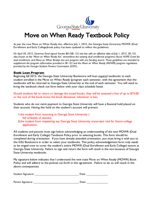 Move On When Ready Textbook Check-Out Form Printable pdf