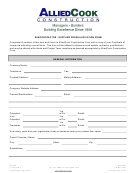 Subcontractor / Supplier Prequalification Form