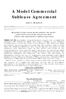 Model Commercial Sublease Agreement