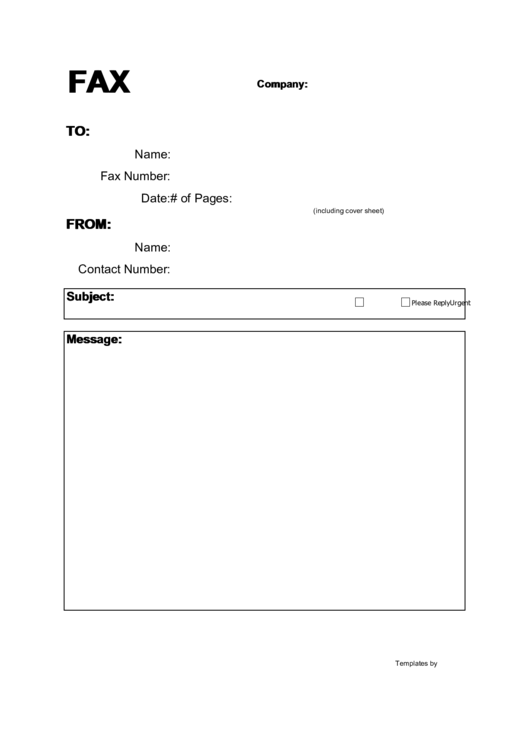Fillable Fax Cover Sheet