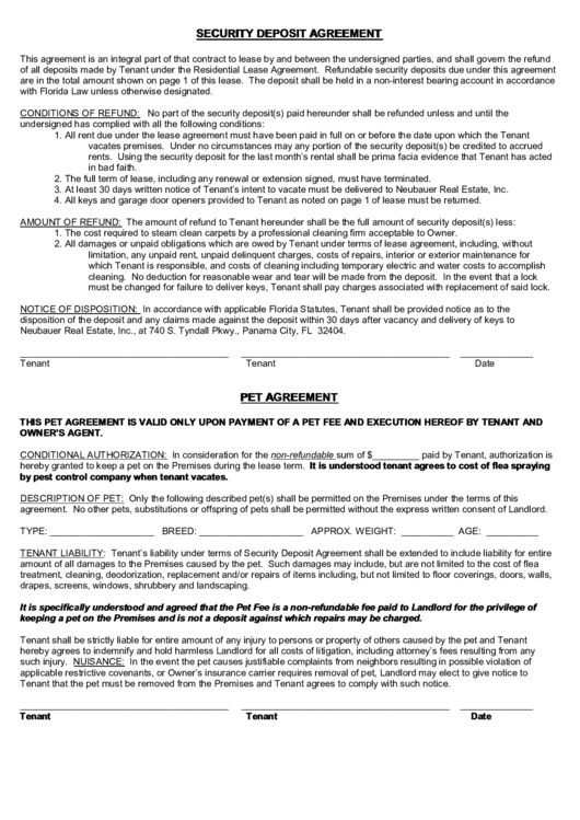 Fillable Pet Agreement Printable pdf