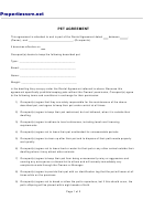 Pet Agreement Printable pdf