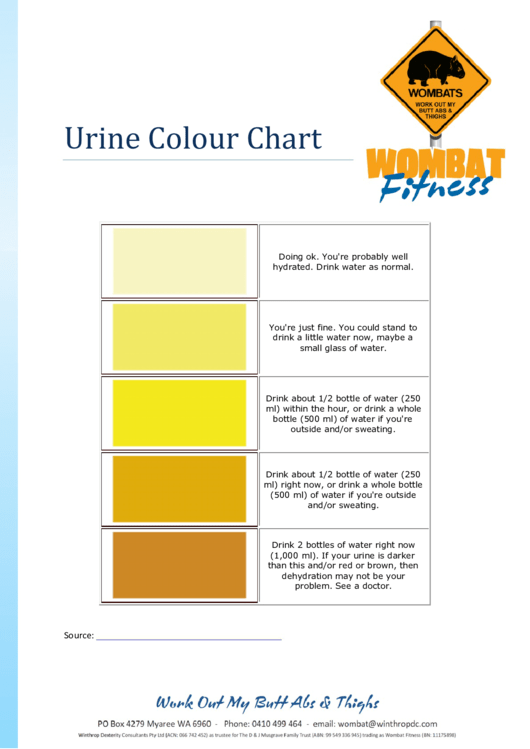Urine Color Chart Printable pdf