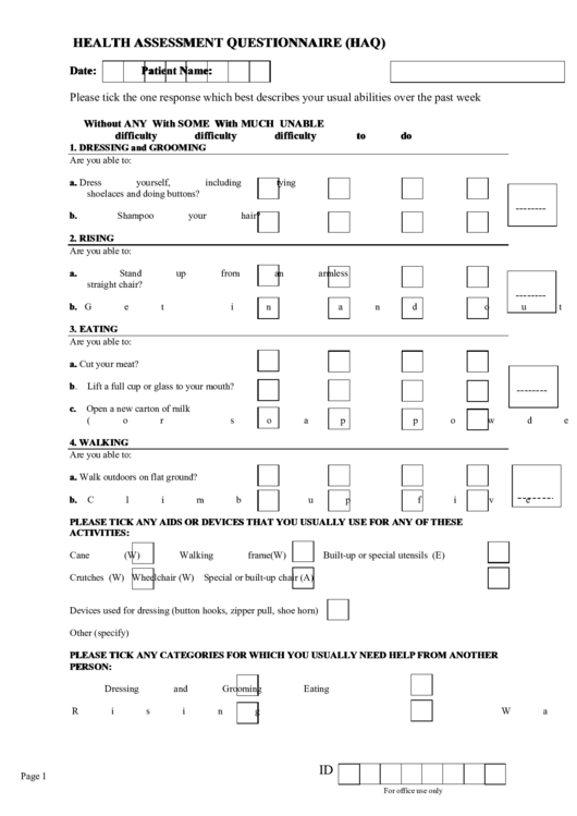 Employee Health Questionnaire Printable Forms