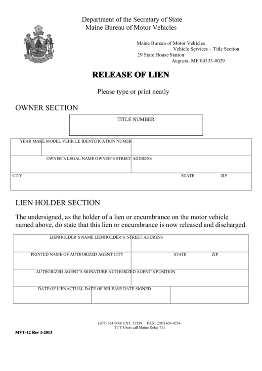 Release Of Lien