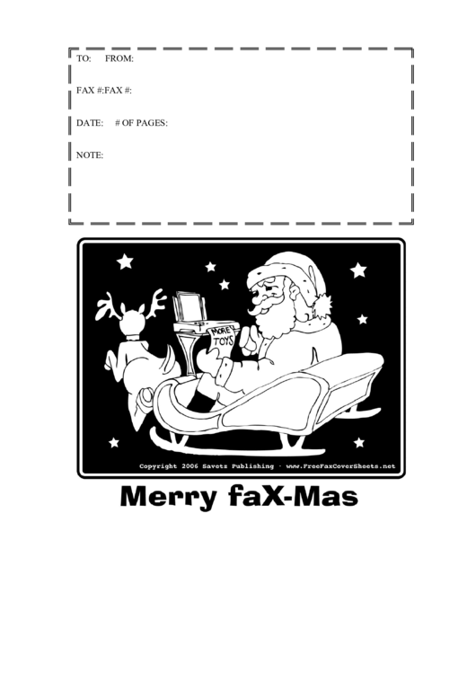 Christmas Fax Cover Sheet Printable pdf