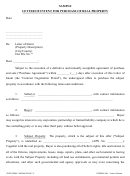 Letter Of Intent For Purchase Of Real Property