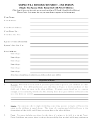 Simple Will Information Sheet Printable pdf