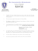 Declaration Of Homestead - Hampden County Registry Of Deeds Printable pdf