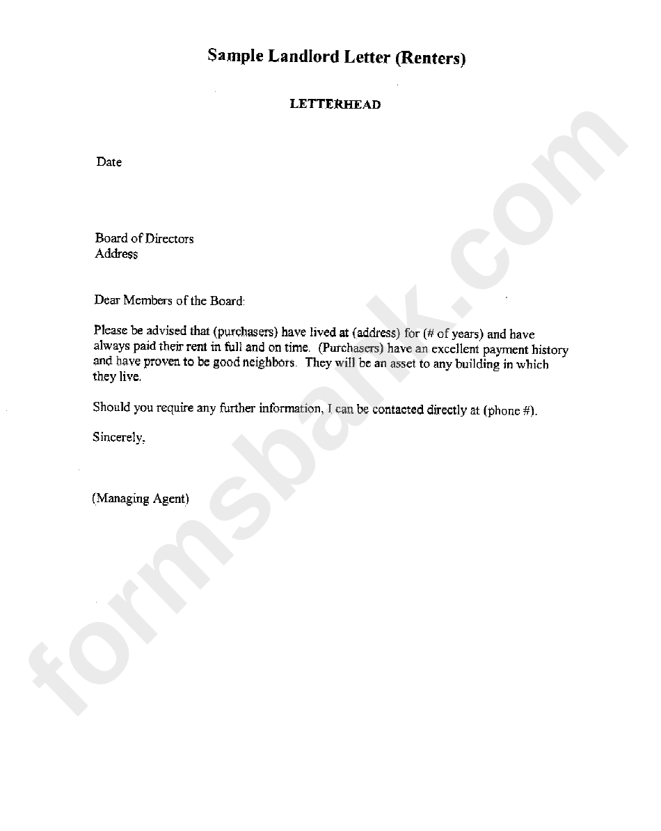 Various Reference Letter Template