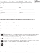 Emergency Contact Form Youth Programs
