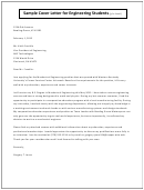 Sample Cover Letter For Engineering Students Template - (jr/sr Level)