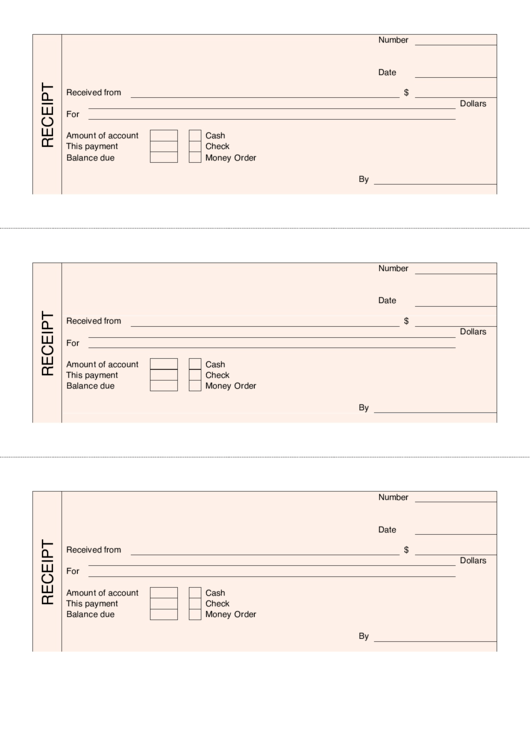 Pink Cash Receipt Template Printable pdf