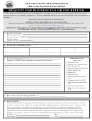Request For Business Tax Or Fee Refund - City And County Of San Francisco