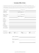 Absolute Bill Of Sale Form