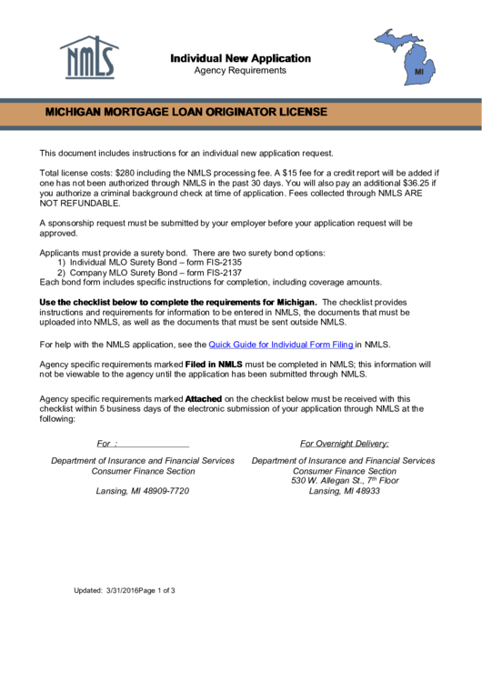 Michigan Mortgage Loan Originator License