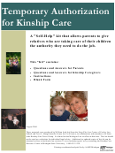 Temporary Authorization For Kinship Care Printable pdf