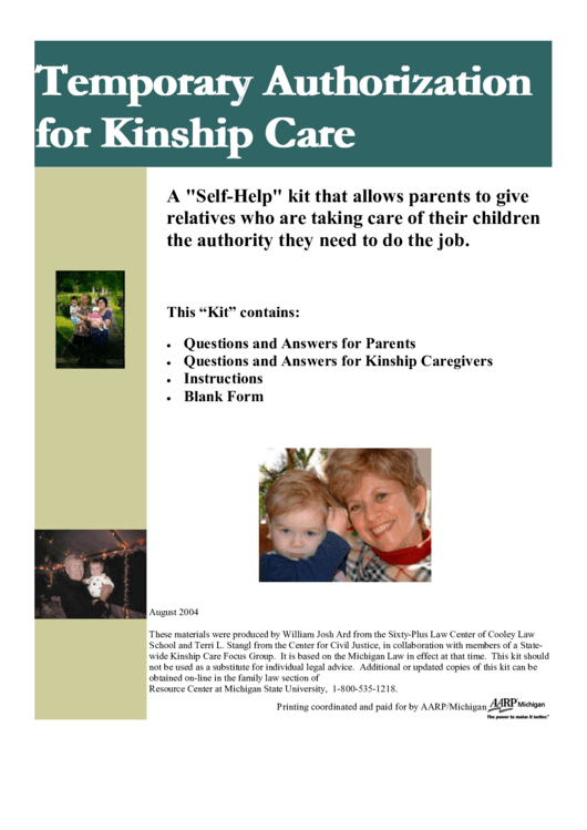 Temporary Authorization For Kinship Care