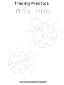 Tracing Practice Sheet - Lady Bug