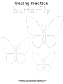 Tracing Practice Sheet - Butterfly