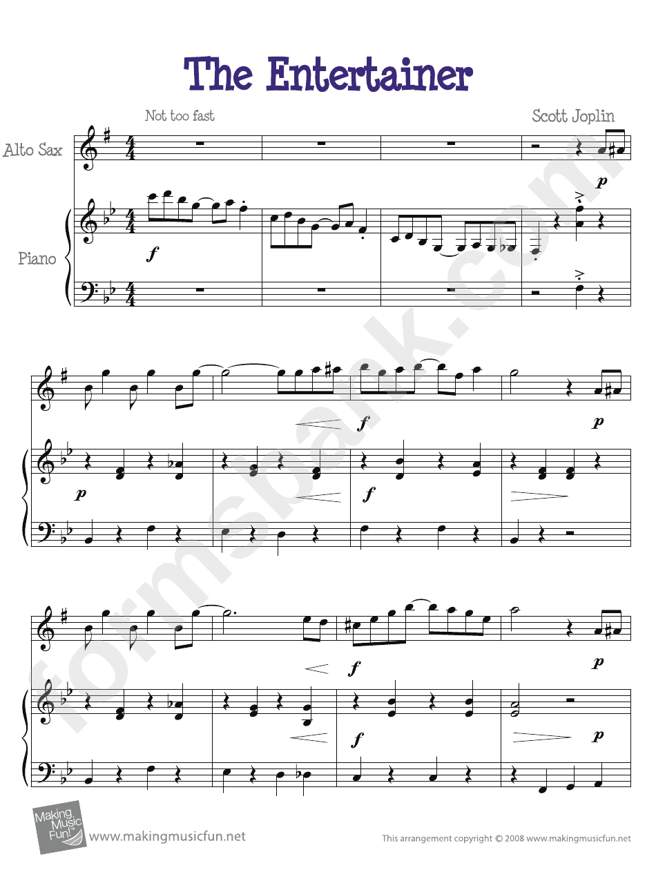 The Entertainer Sheet Music