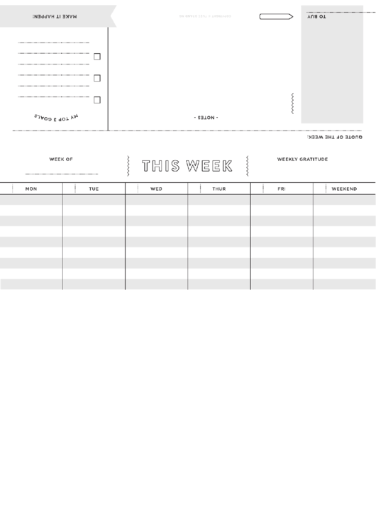 Weekly Goals Template