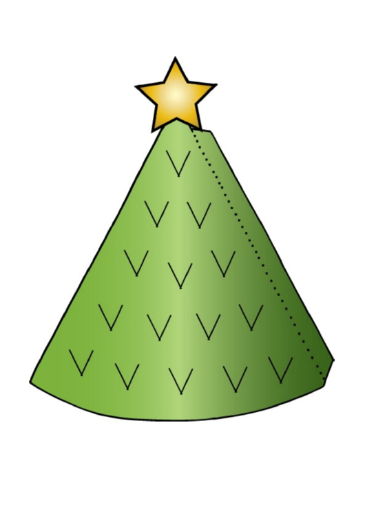 Christmas Cone Paper Tree Template Printable pdf