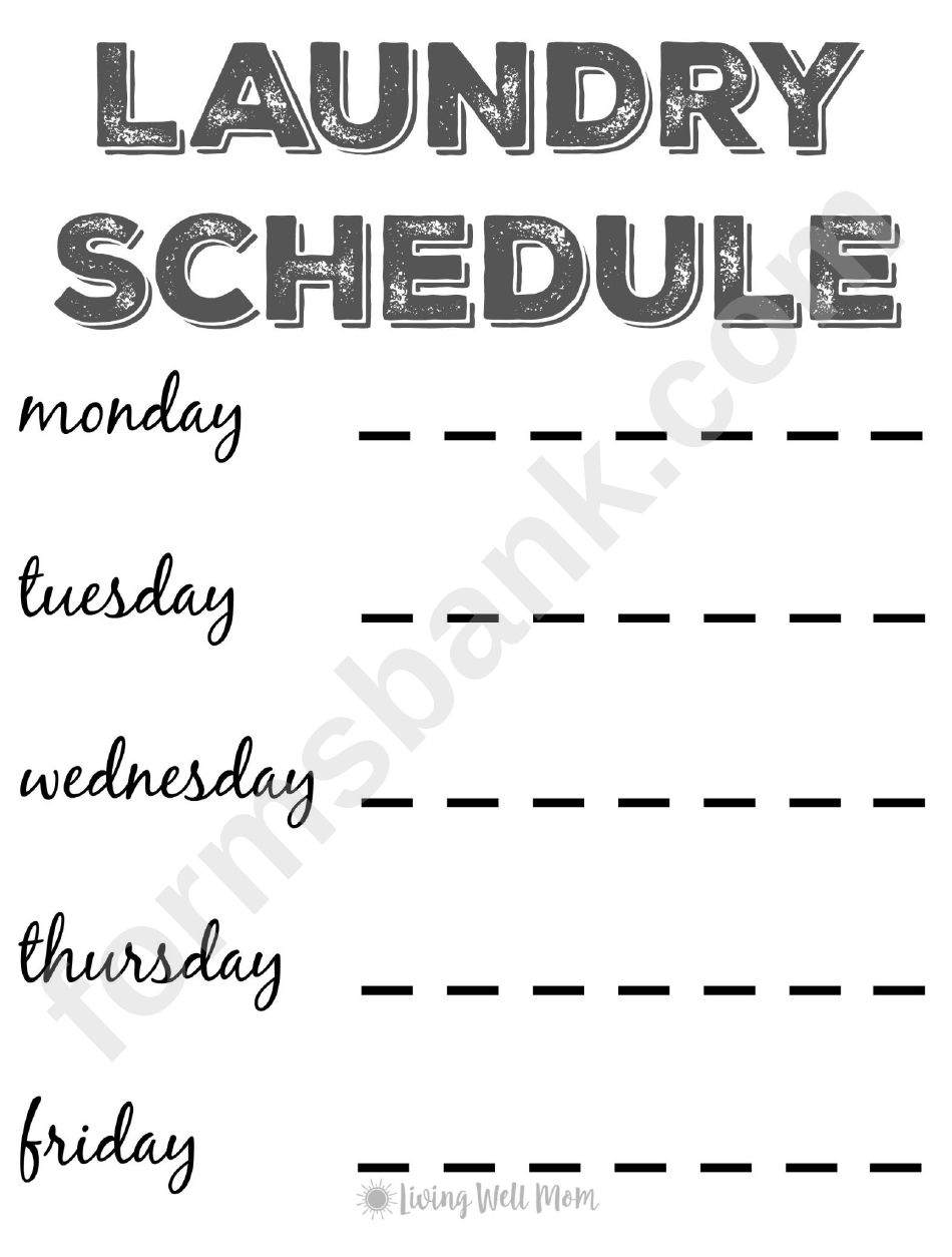 Gray Monday-Friday Schedule