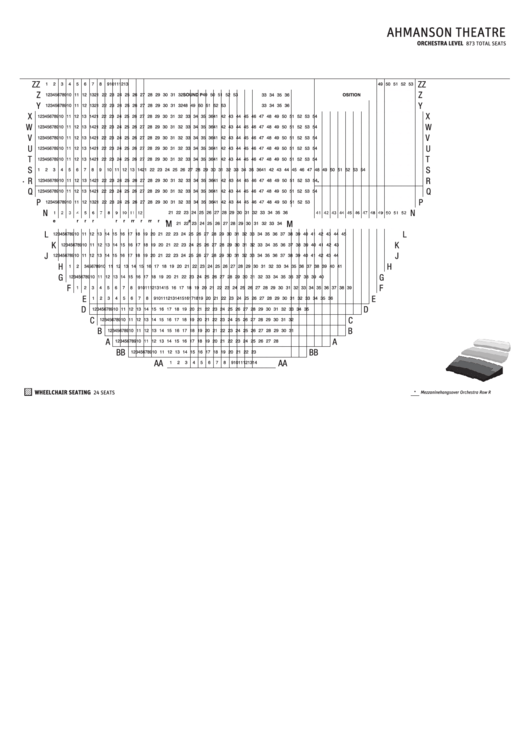 Ahmanson Theatre Seating Chart Printable pdf