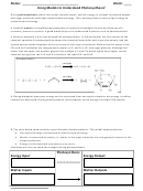 Using Models To Understand Photosynthesis Biology Worksheets