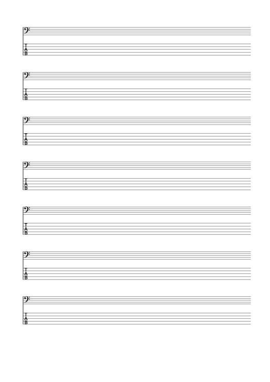 7 Tab Blank Piano Sheet Music Printable pdf