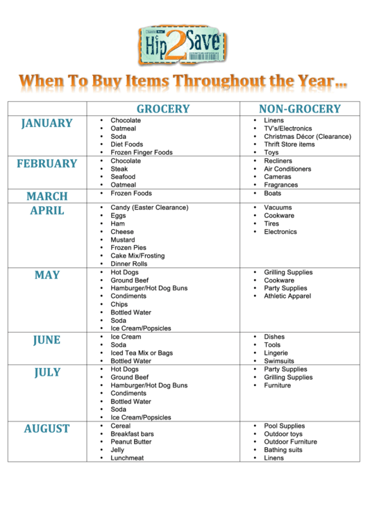Seasonal Shopping List Template Printable pdf