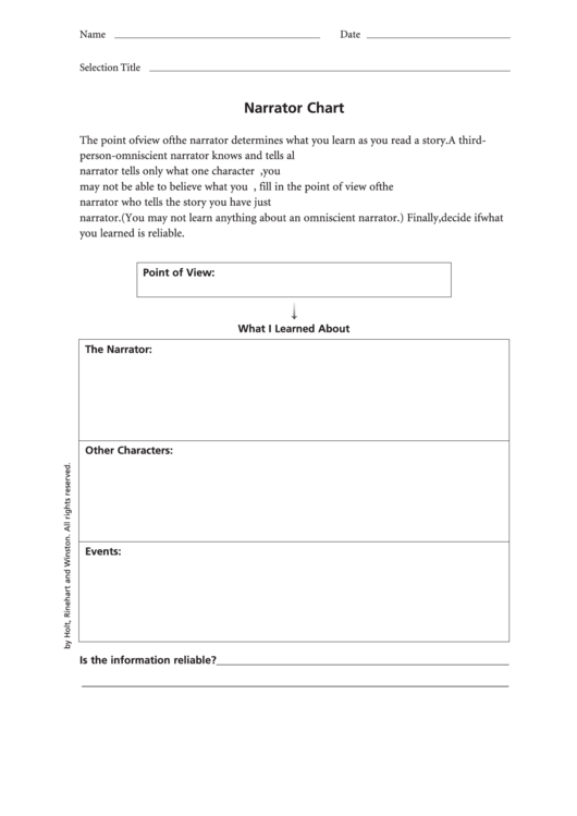 Narrator Chart Printable pdf