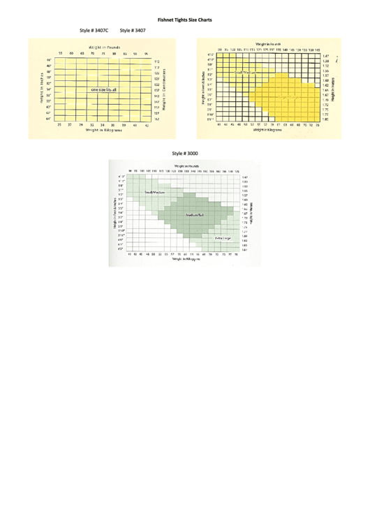 Woodbury Dance Center Fishnet Tights Sizing Chart Printable pdf