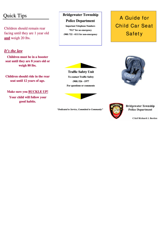 General Child Seat Use Information And Size Chart
