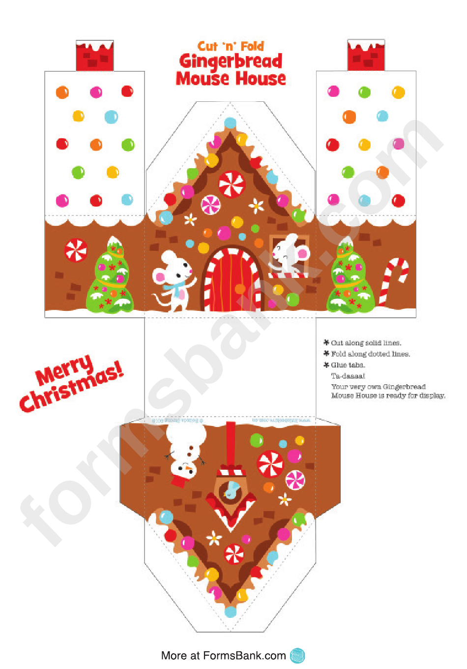 Gingerbread Mouse House Template