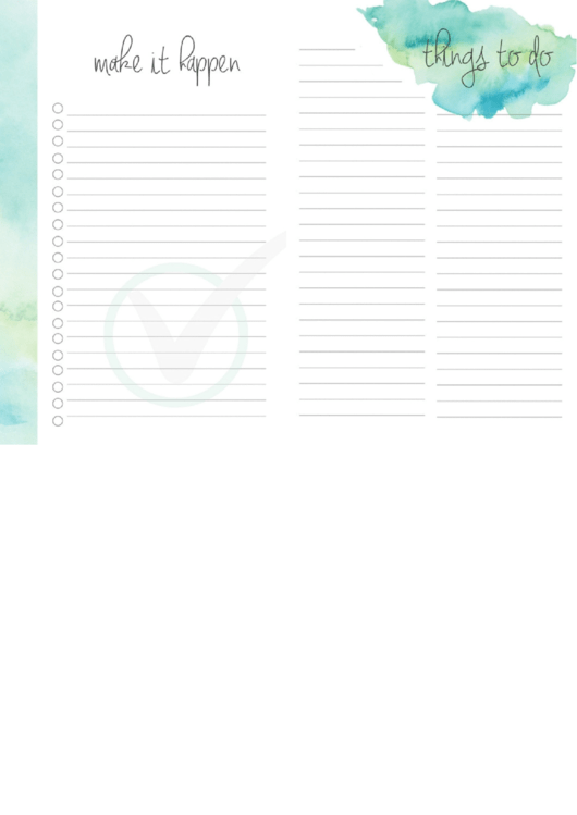 To Do List Blank Printable pdf