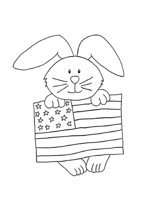 Usa Bunny Coloring Sheet