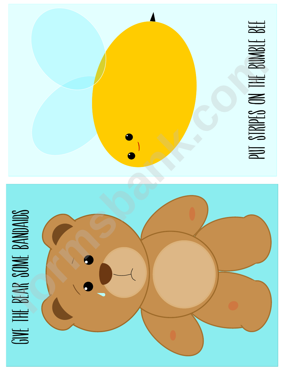 Bear And Bee Template For Kids