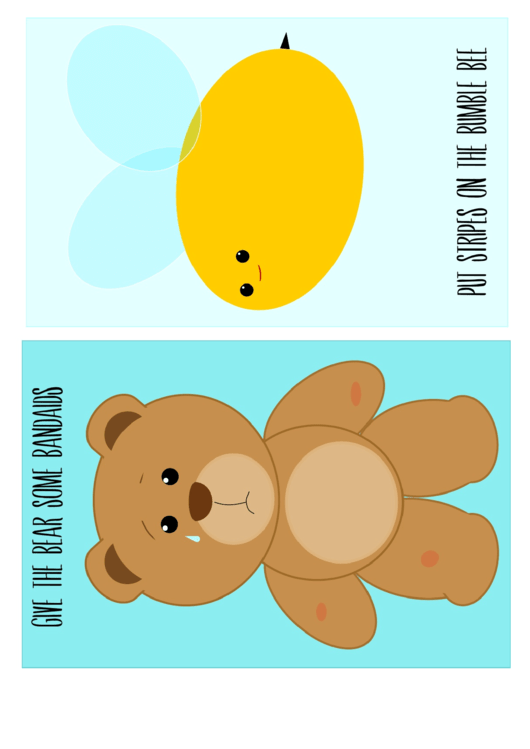 Bear And Bee Template For Kids Printable pdf