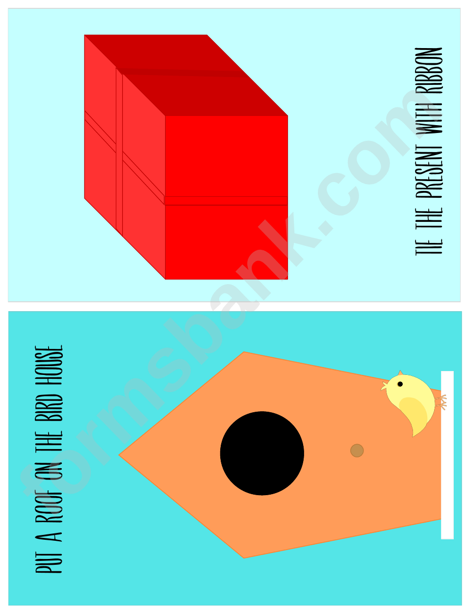 Bird And Gift Template For Kids