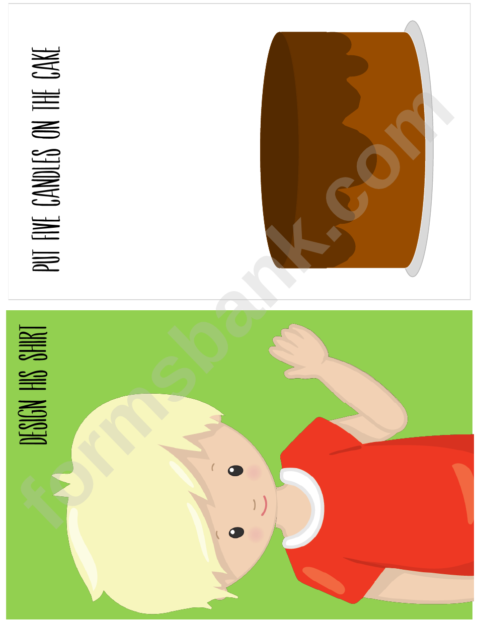 Boy And Cake Template For Kids