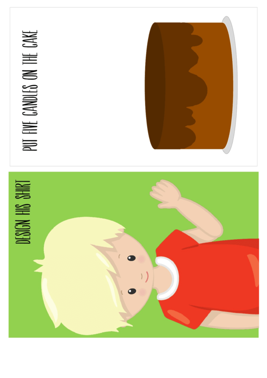 Boy And Cake Template For Kids Printable pdf